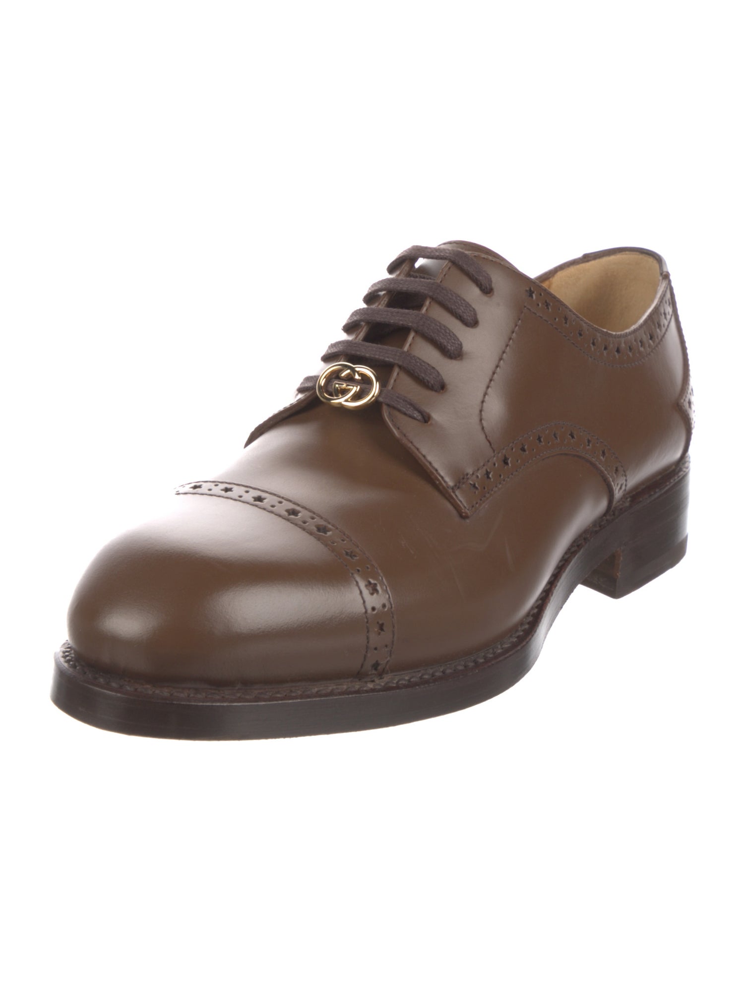 Gucci Interlocking G Logo Leather Brogues