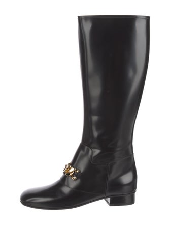 Gucci Interlocking G Logo Leather Riding Boots