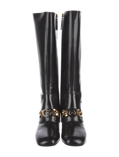 Gucci Interlocking G Logo Leather Riding Boots