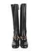 Gucci Interlocking G Logo Leather Riding Boots