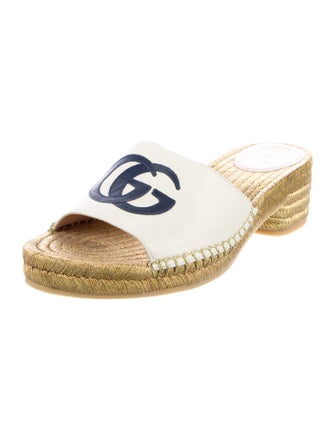 Gucci Double G Logo Leather Espadrilles