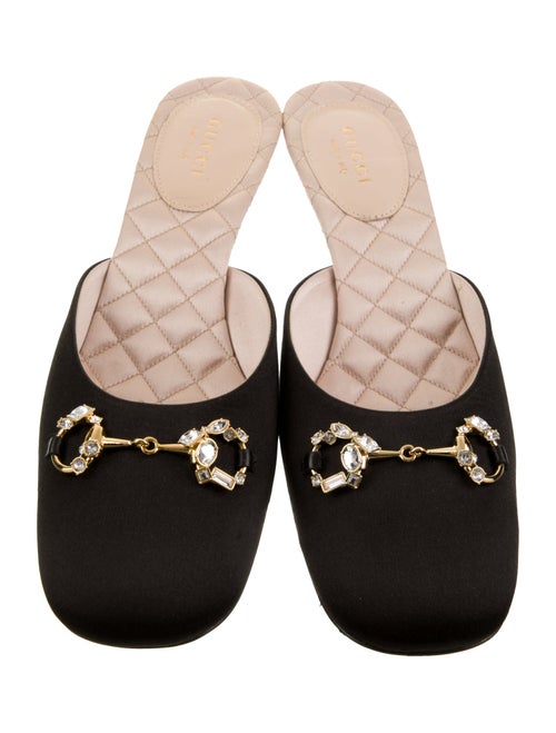 Gucci Horsebit Accent Satin Mules