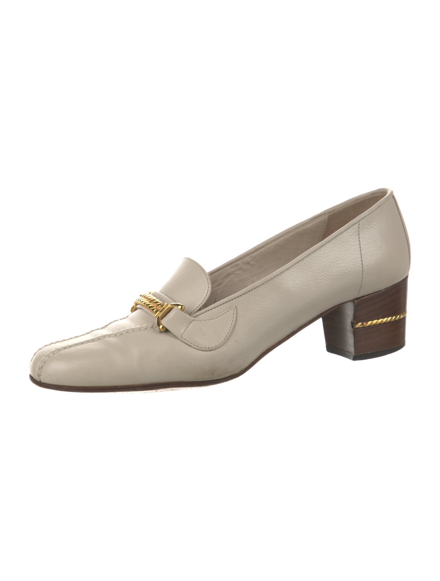 Gucci Leather Chain-Link Accents Pumps