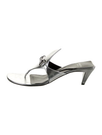 Gucci Horsebit Accent Leather Slides