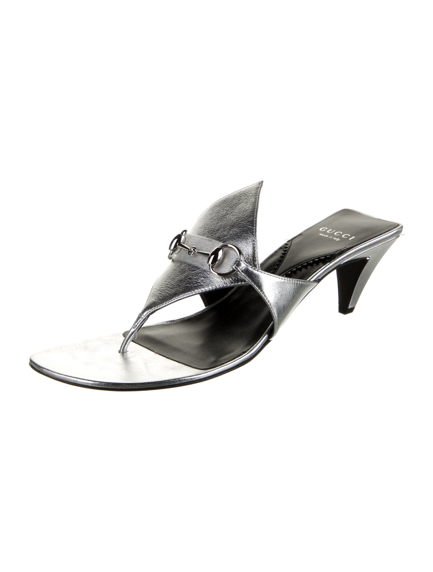 Gucci Horsebit Accent Leather Slides