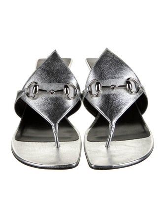 Gucci Horsebit Accent Leather Slides