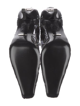 Gucci Mesh Leather Trim Embellishment Sock Boots