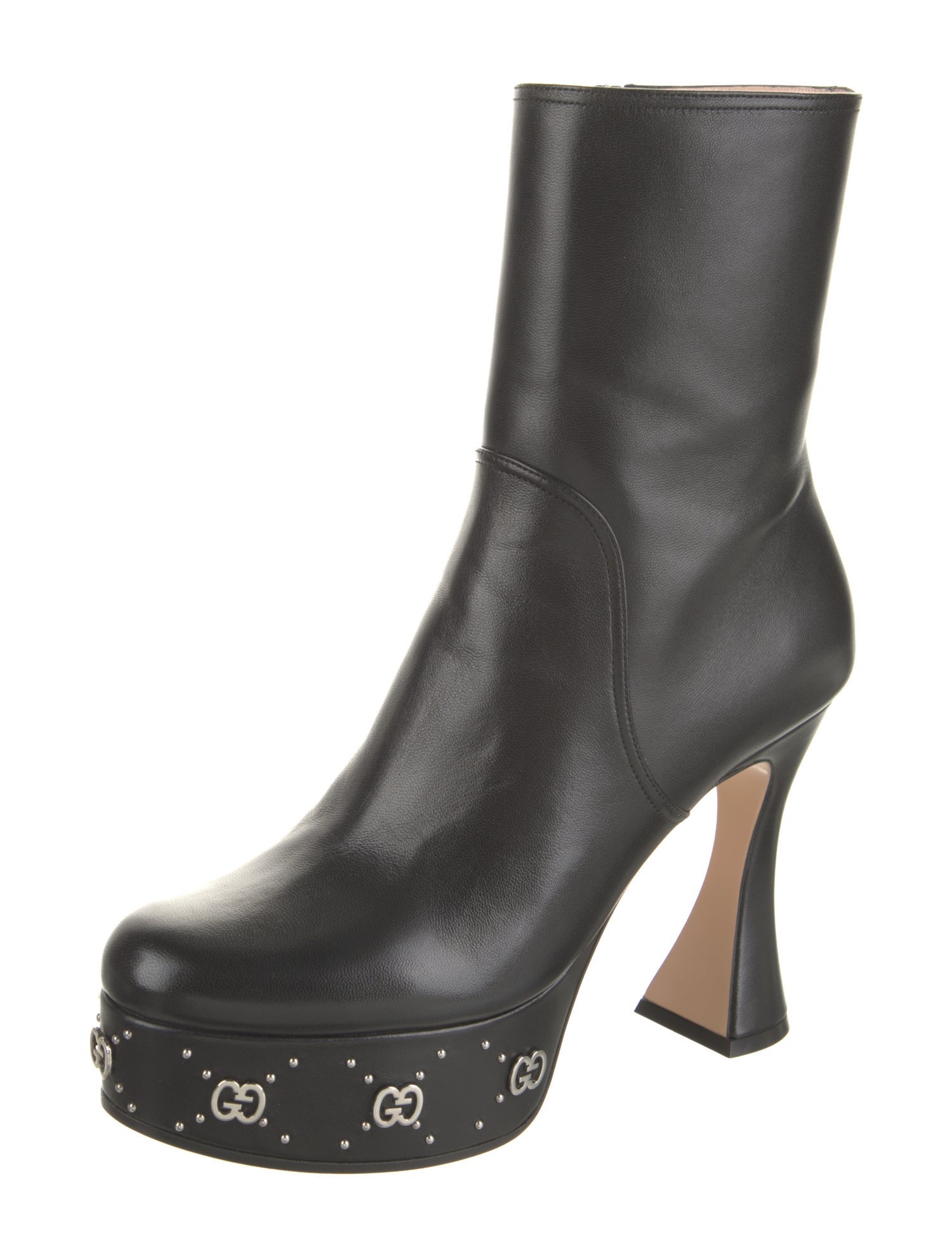Gucci Leather Studded Accents Boots