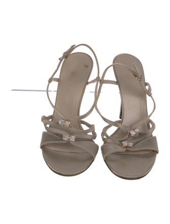 Gucci Satin Crystal Embellishments Gladiator Sandals