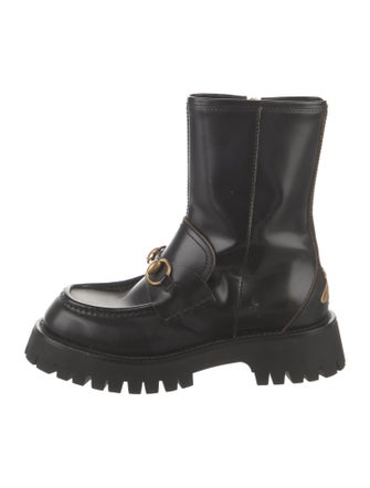 Gucci Horsebit Accent Leather Combat Boots