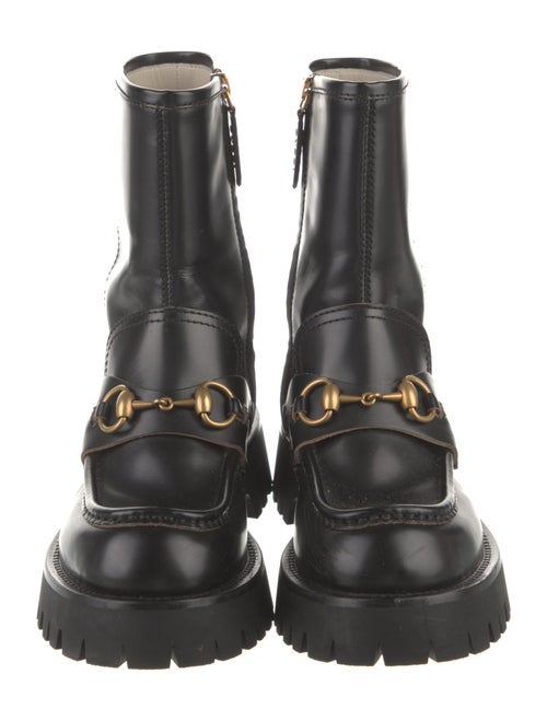Gucci Horsebit Accent Leather Combat Boots