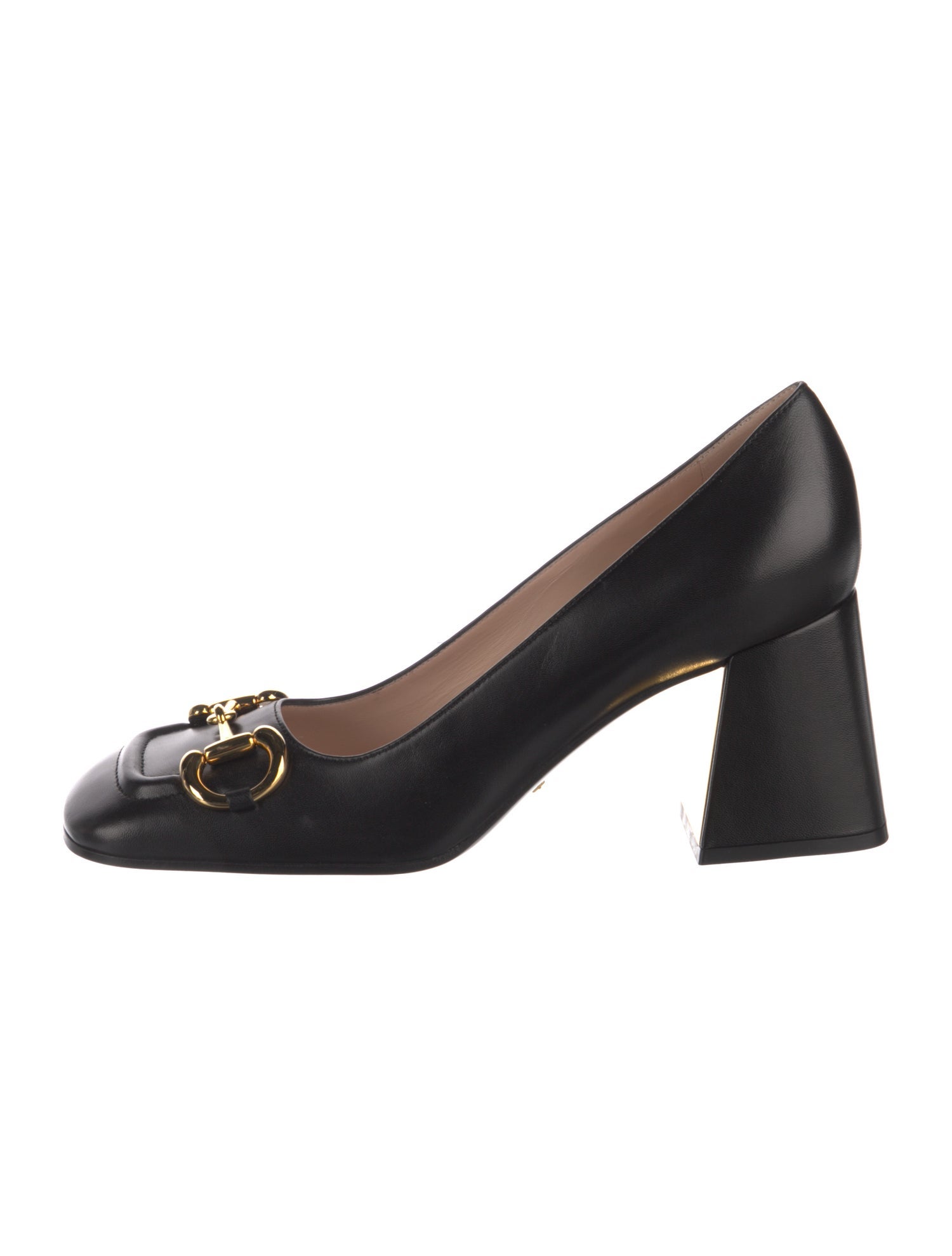 Gucci Horsebit Accent Leather Pumps