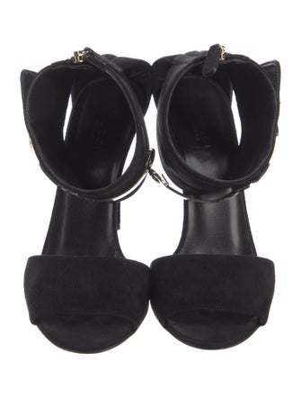 Gucci Hasler Horsebit Accent Suede Sandals