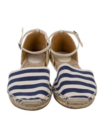 Gucci Canvas Striped D'Orsay Flats