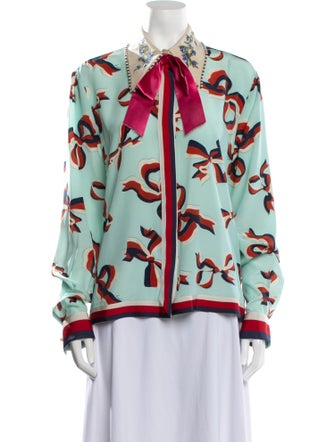 Gucci 2017 Silk Button-Up Top