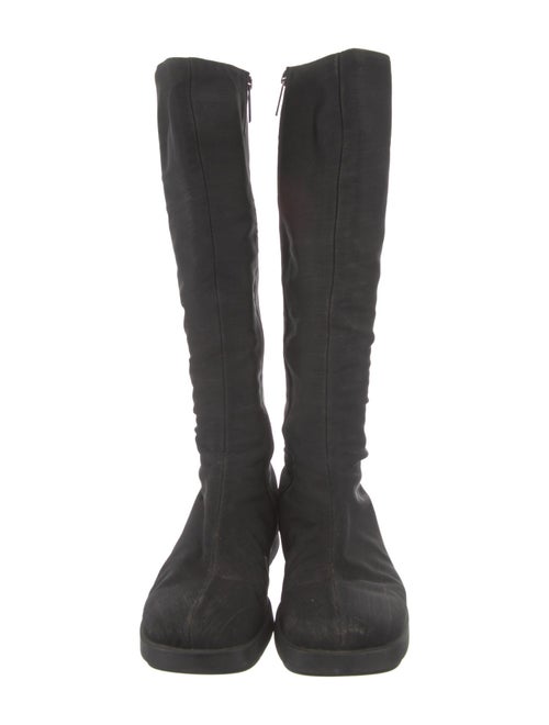 Gucci Web Accent Canvas Riding Boots