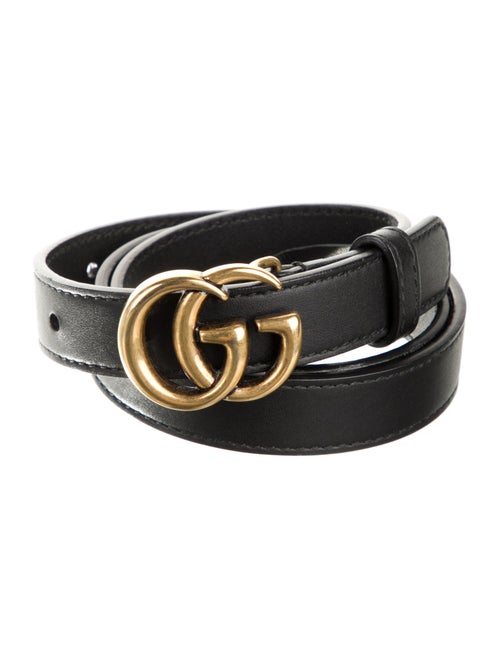 Gucci Double G Logo Skinny Belt