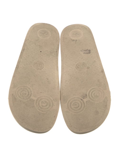 Gucci Flora Print Leather Trim Embellishment Slides