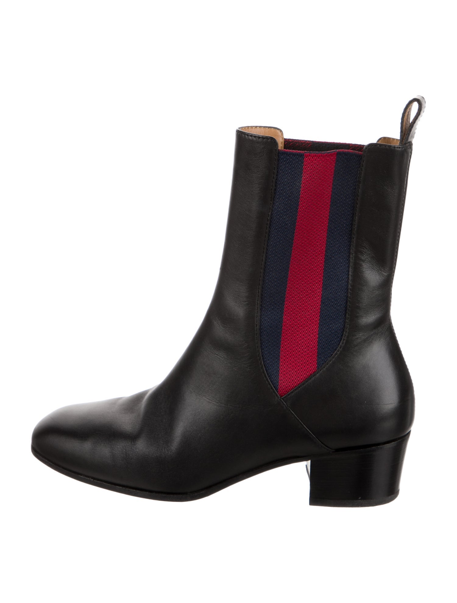 Gucci Leather Colorblock Pattern Chelsea Boots