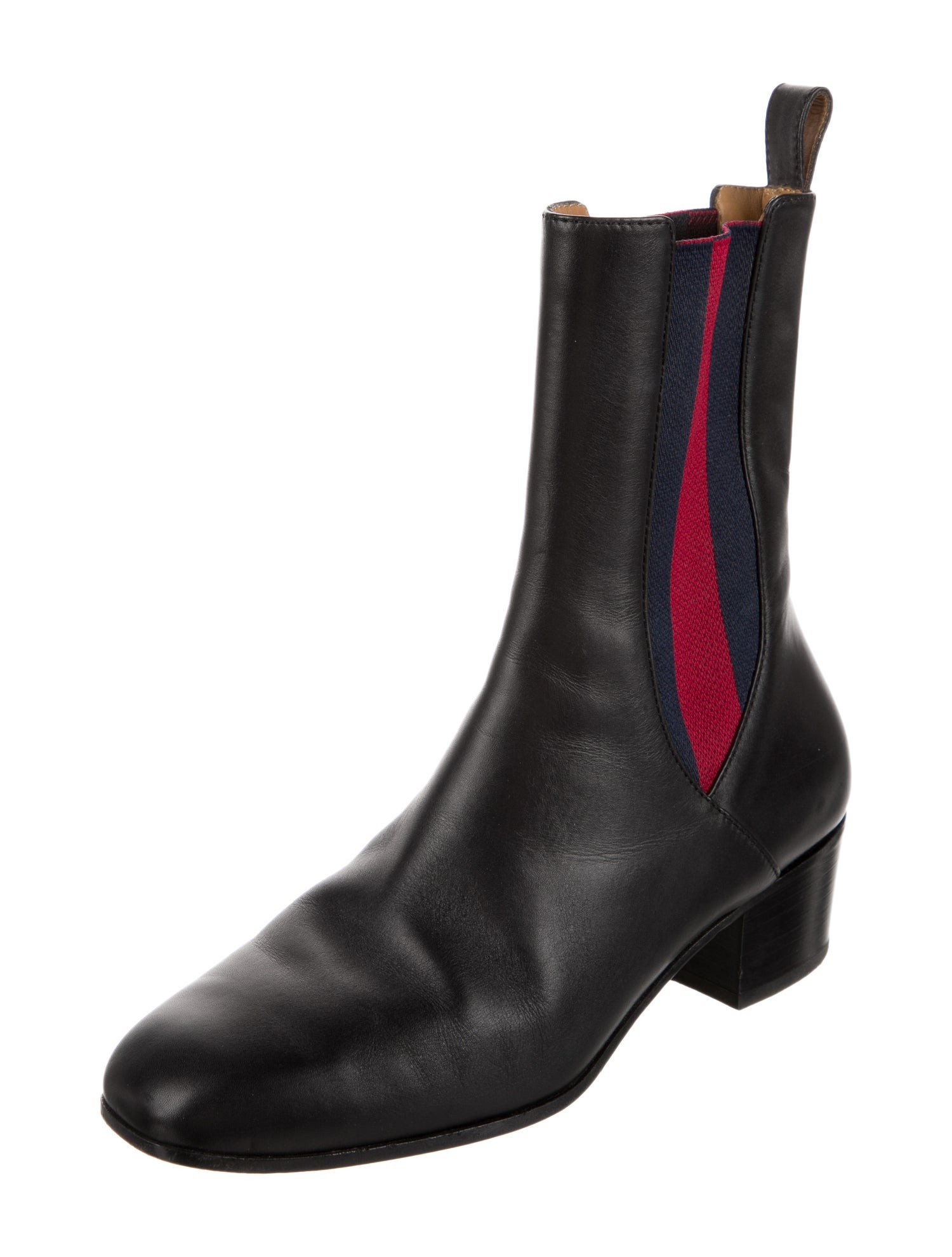 Gucci Leather Colorblock Pattern Chelsea Boots