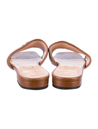 Gucci Running GG Logo Leather Slides