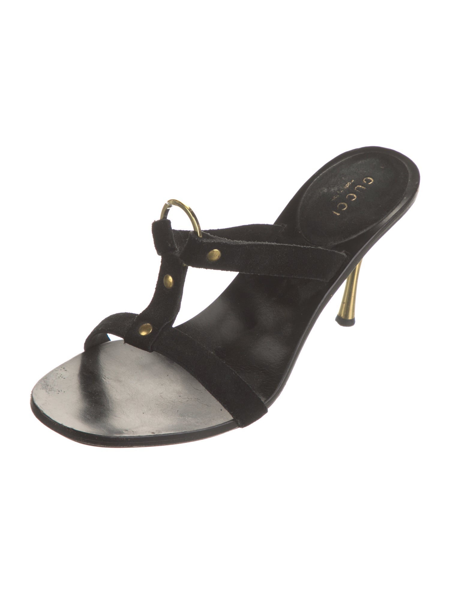 Gucci Suede Printed Slides