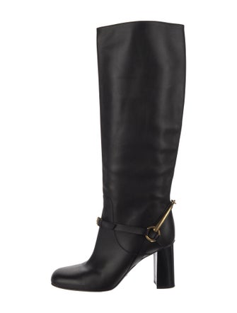 Gucci Horsebit Accent Leather Riding Boots