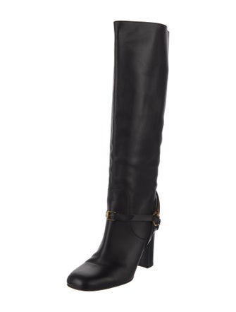 Gucci Horsebit Accent Leather Riding Boots