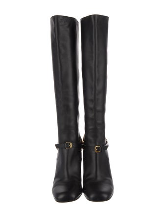 Gucci Horsebit Accent Leather Riding Boots