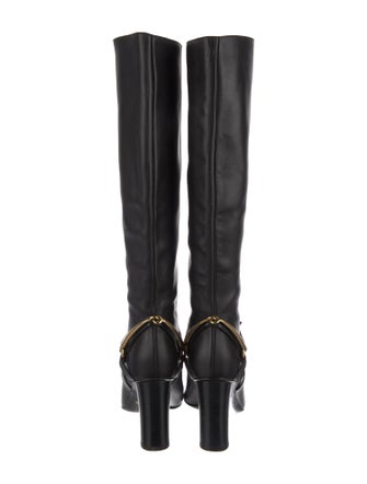 Gucci Horsebit Accent Leather Riding Boots