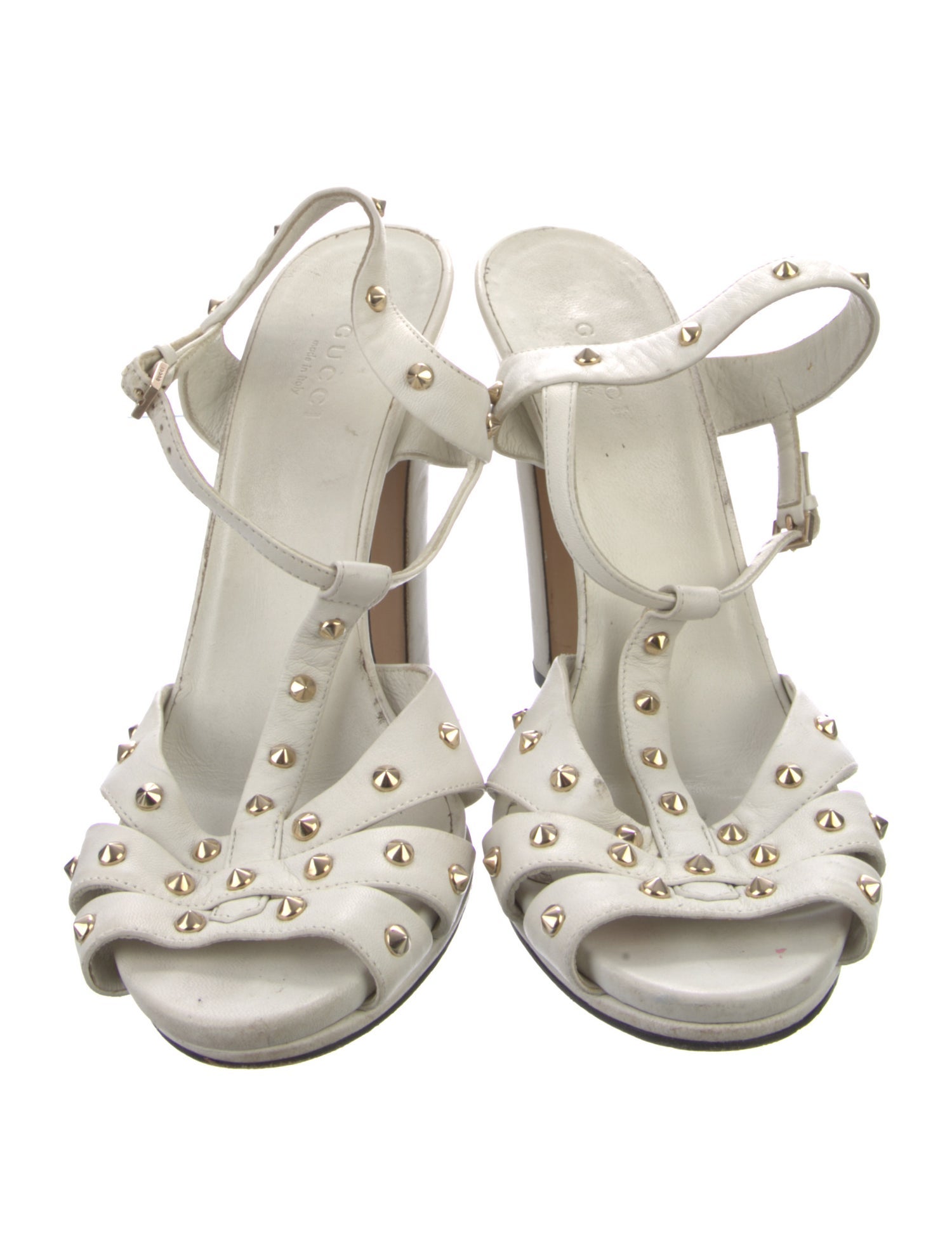 Gucci Spike Accents Leather Gladiator Sandals