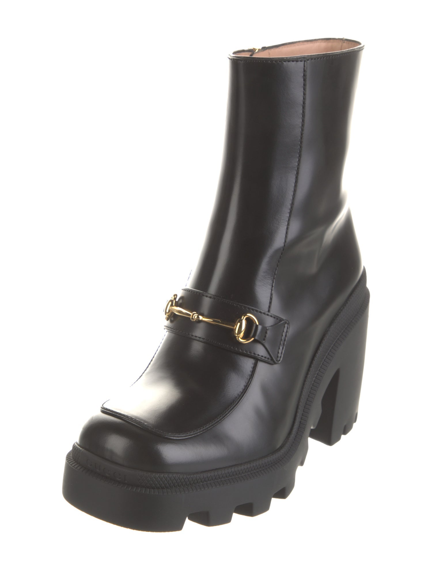 Gucci Horsebit Accent Leather Rain Boots