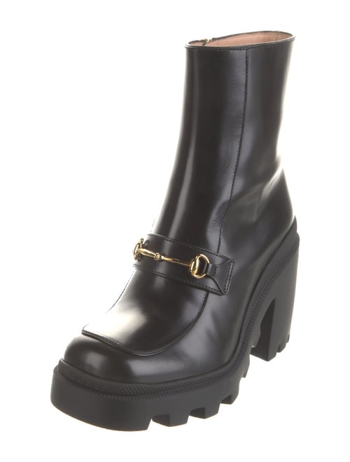 Gucci Horsebit Accent Leather Rain Boots