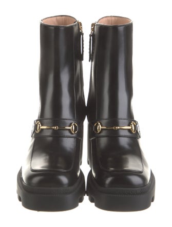 Gucci Horsebit Accent Leather Rain Boots