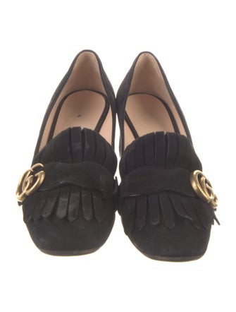 Gucci Double G Logo Suede Pumps