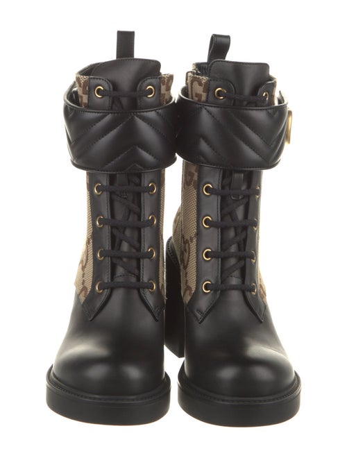 Gucci Canvas Printed Combat Boots