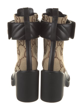 Gucci Canvas Printed Combat Boots