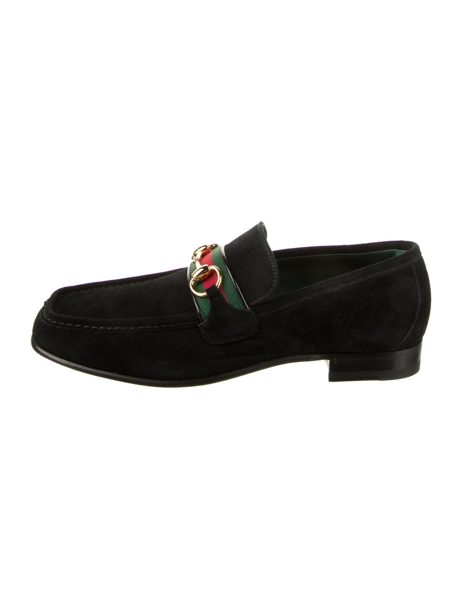 Gucci Web Accent Suede Dress Loafers