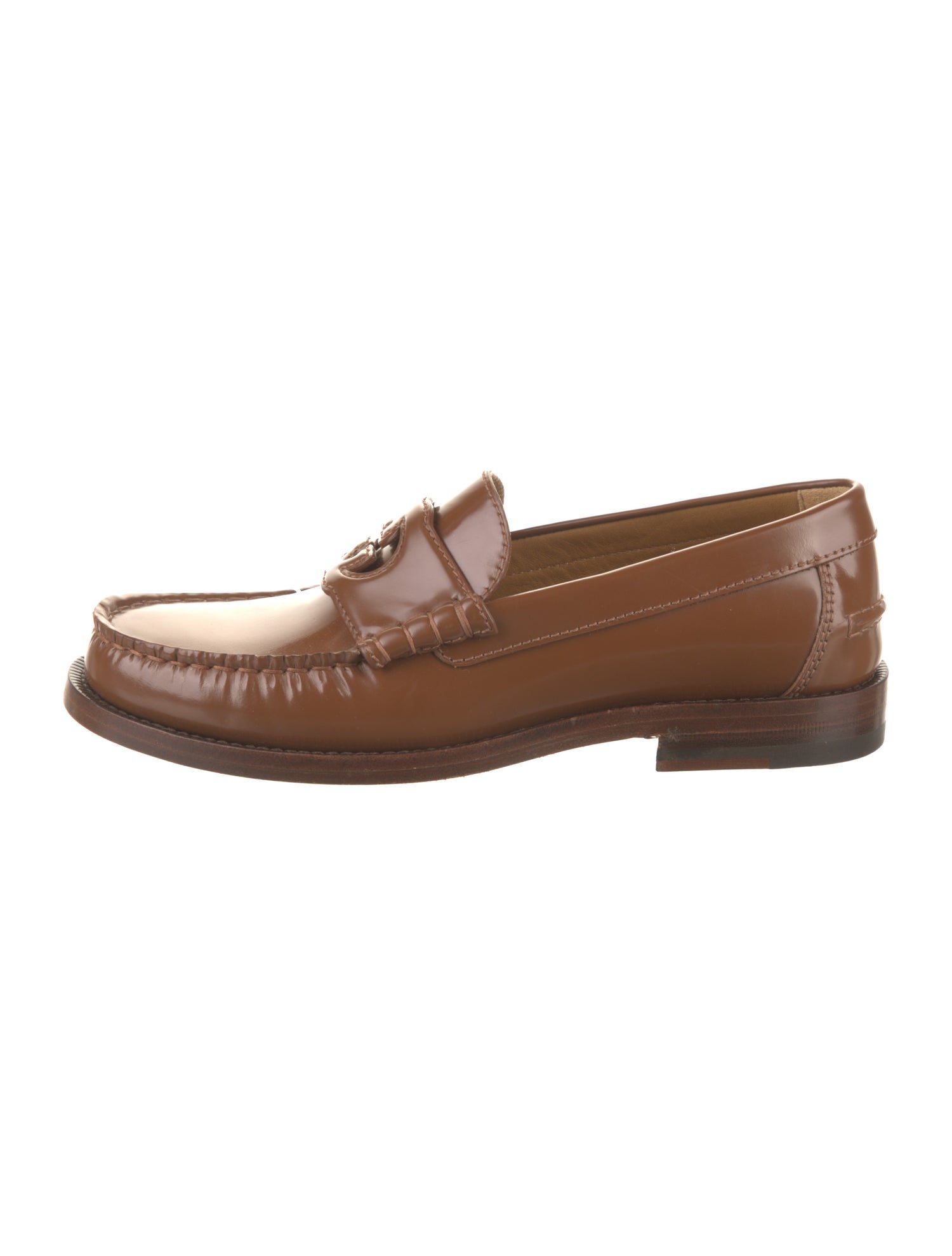 Gucci Interlocking G Logo Leather Loafers