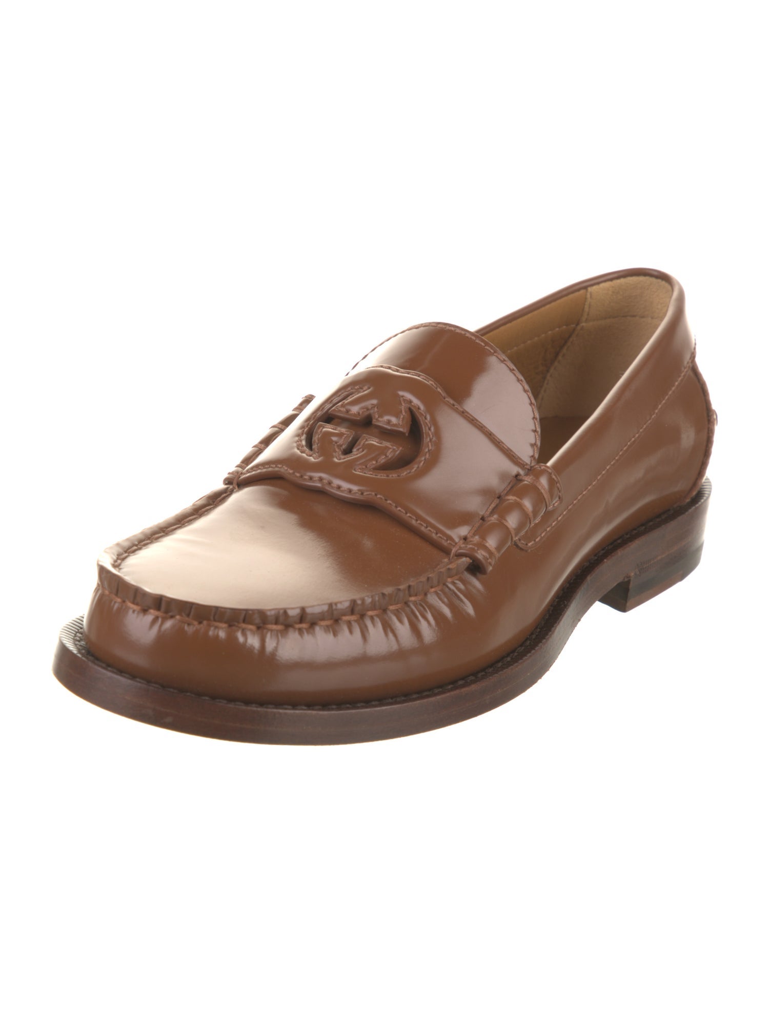 Gucci Interlocking G Logo Leather Loafers
