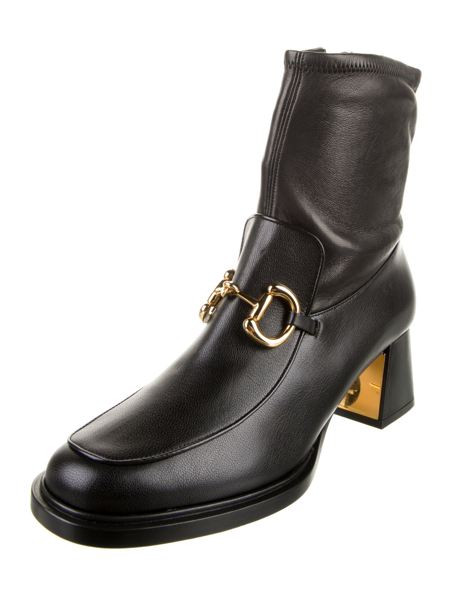 Gucci Horsebit Accent Leather Moto Boots