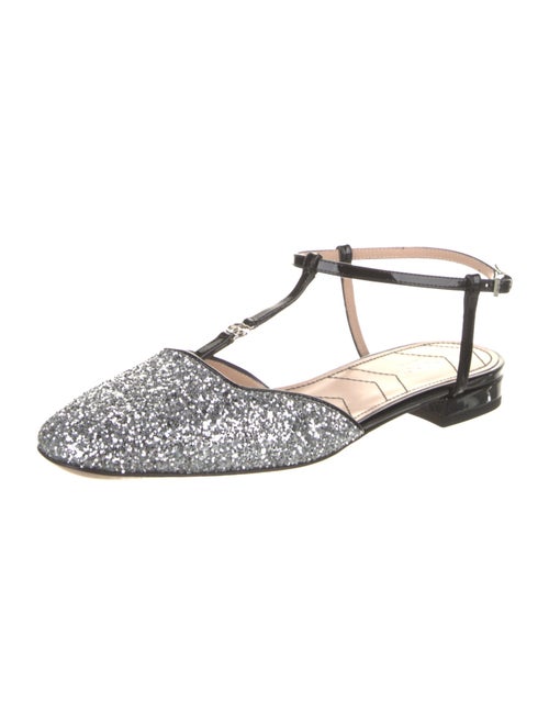 Gucci Double G Logo Glitter Slingback Flats