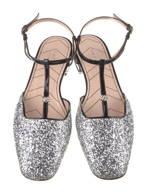 Gucci Double G Logo Glitter Slingback Flats