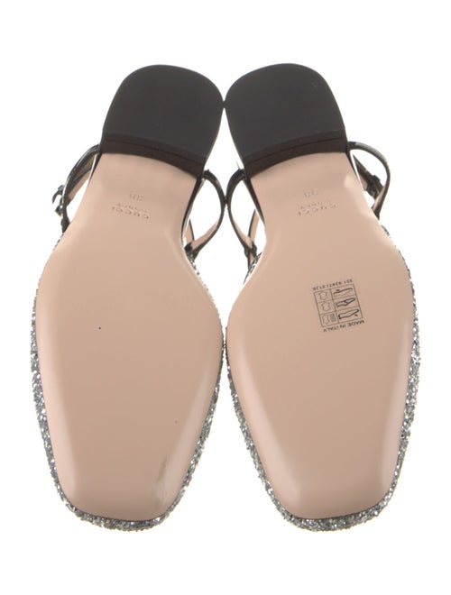Gucci Double G Logo Glitter Slingback Flats