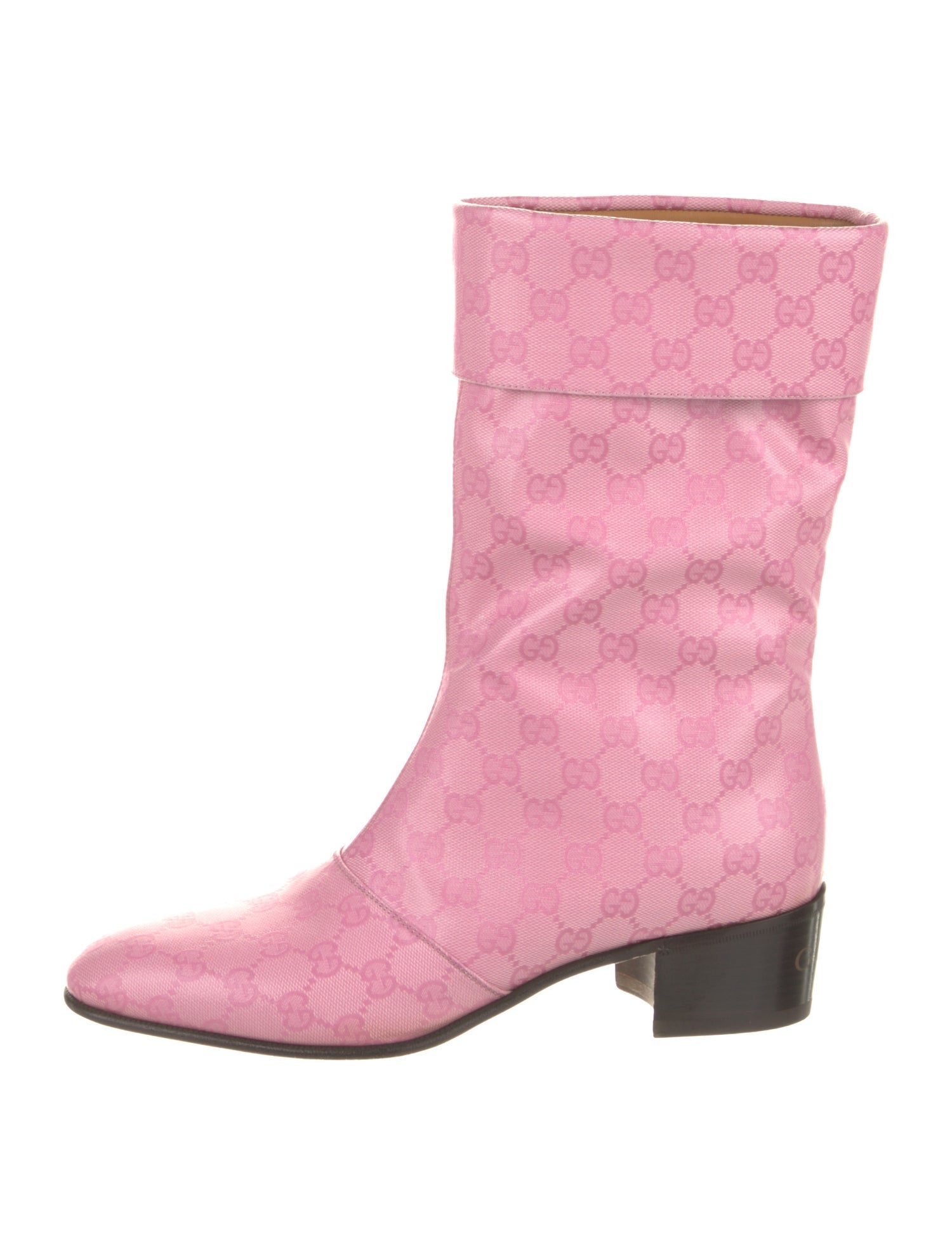 Gucci Leather Printed Boots