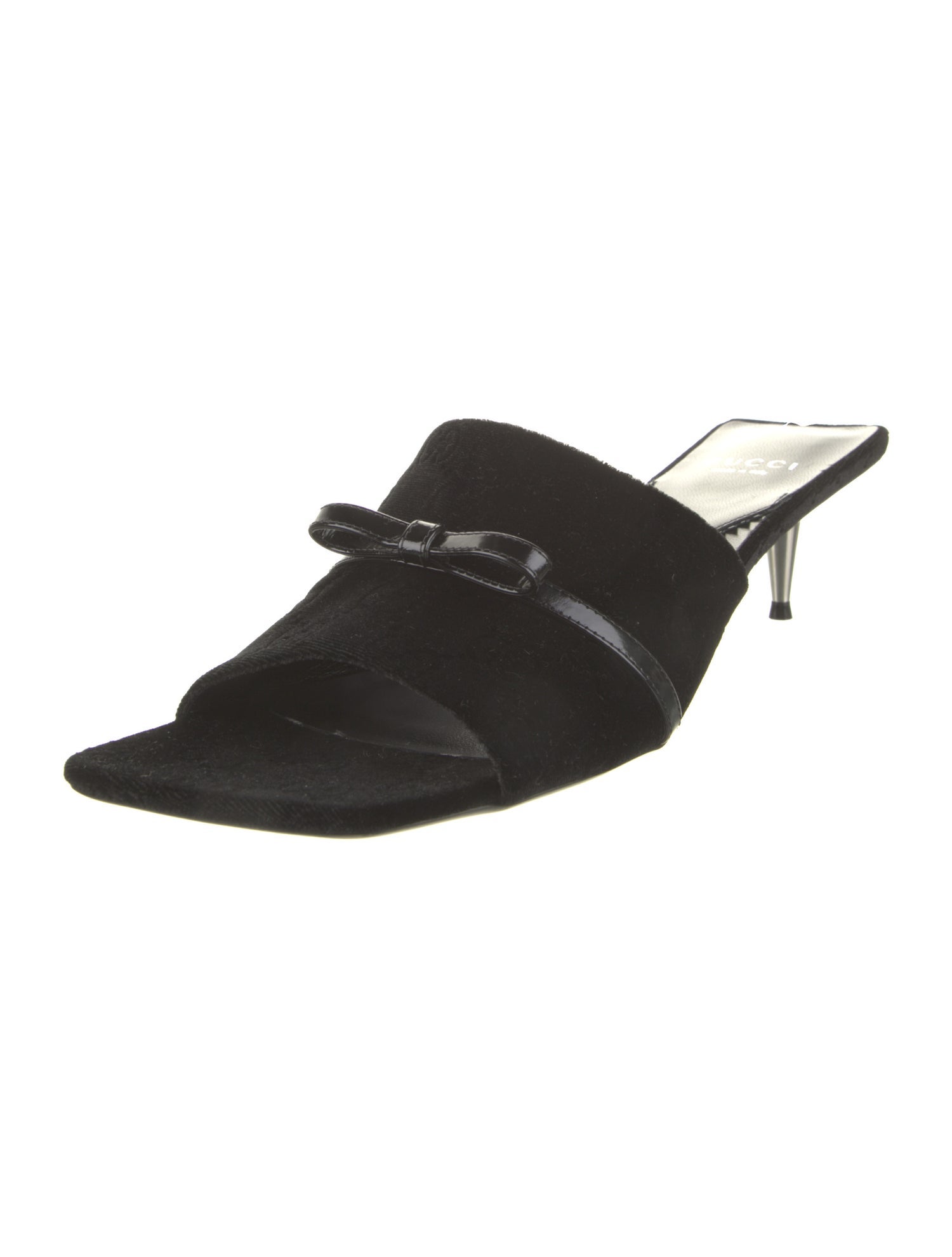 Gucci Velvet Bow Accents Slides w/ Tags