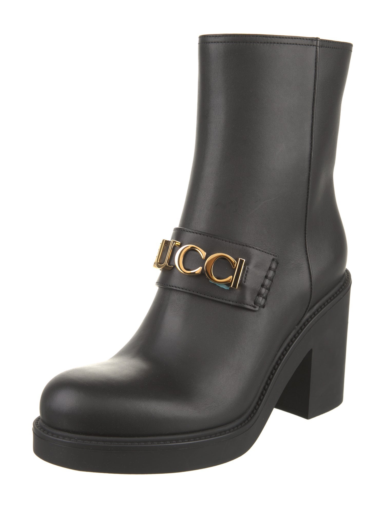 Gucci Leather Moto Boots
