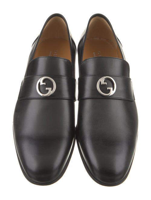 Gucci Interlocking G Logo Leather Dress Loafers