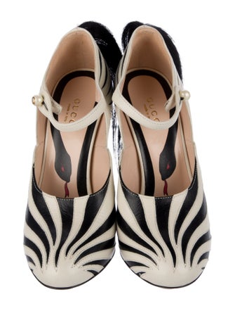 Gucci Faux Pearl Accents Leather Mules