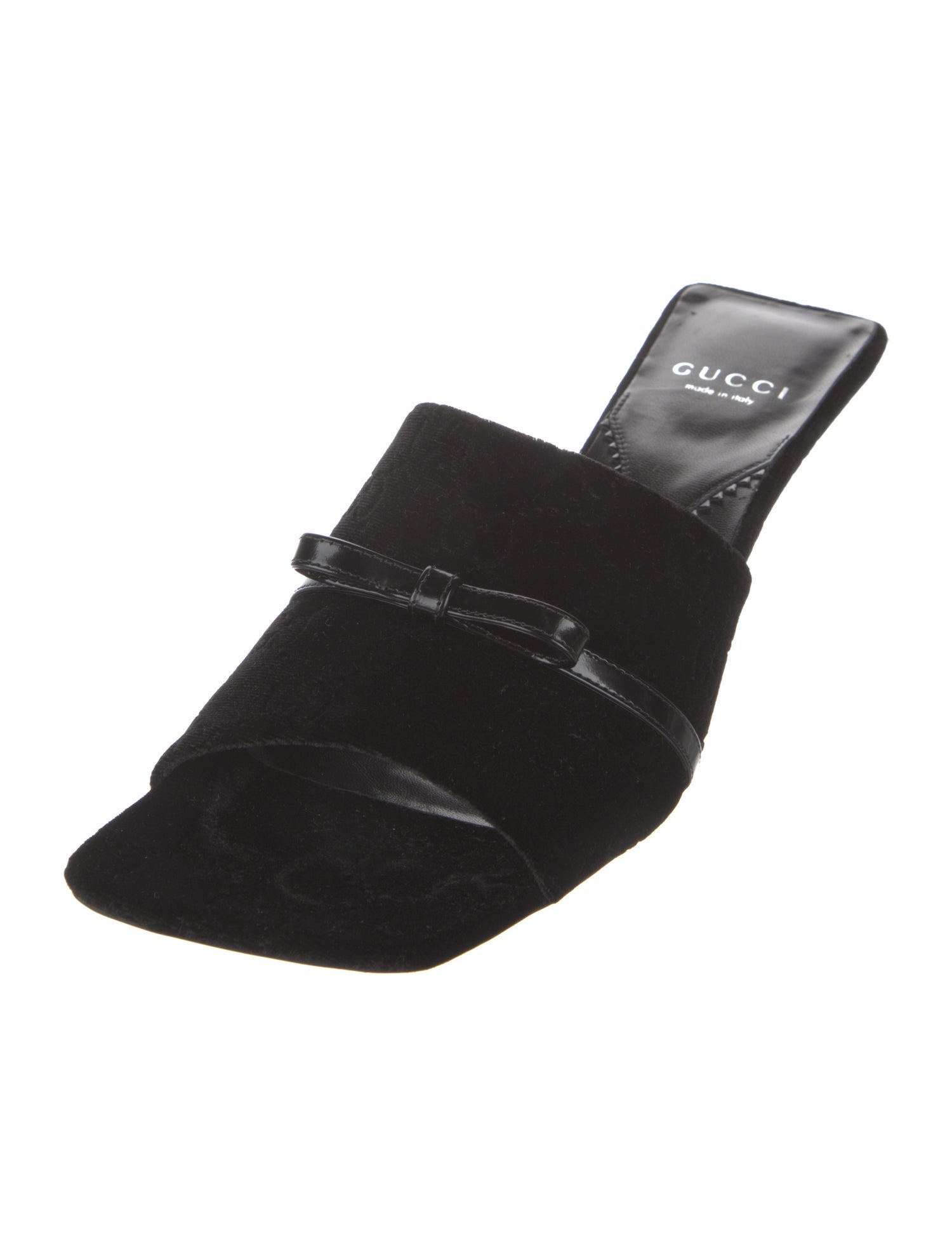 Gucci Velvet Bow Accents Slides